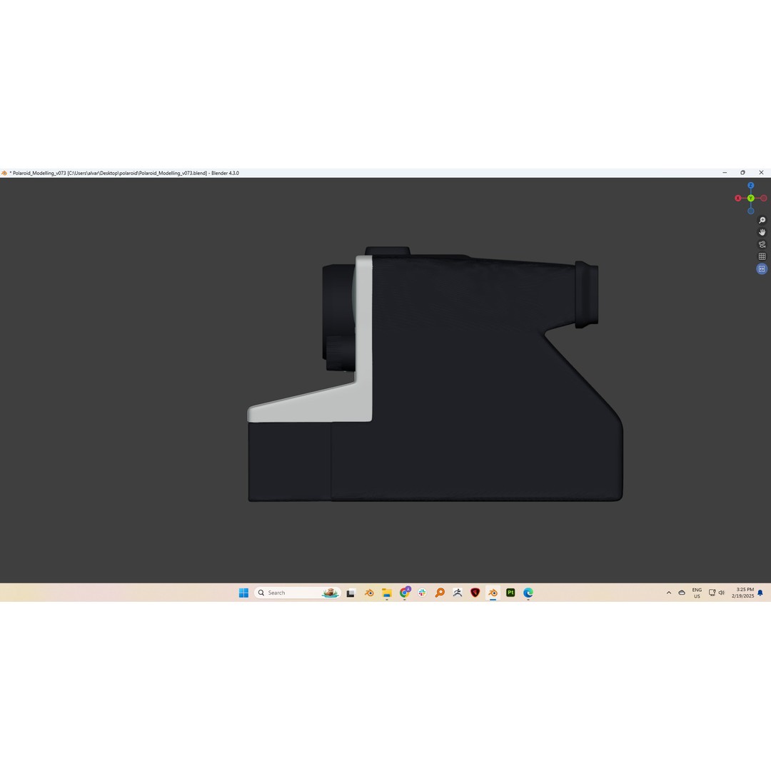 Polaroid Camera 3D Model – Hand-Modeled PBR Asset, Blender, FBX, OBJ - View 17