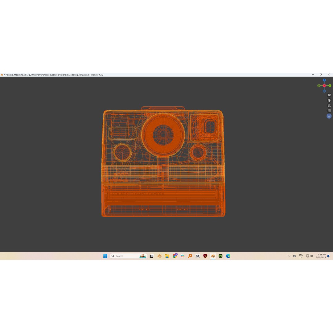 Polaroid Camera 3D Model – Hand-Modeled PBR Asset, Blender, FBX, OBJ - View 18