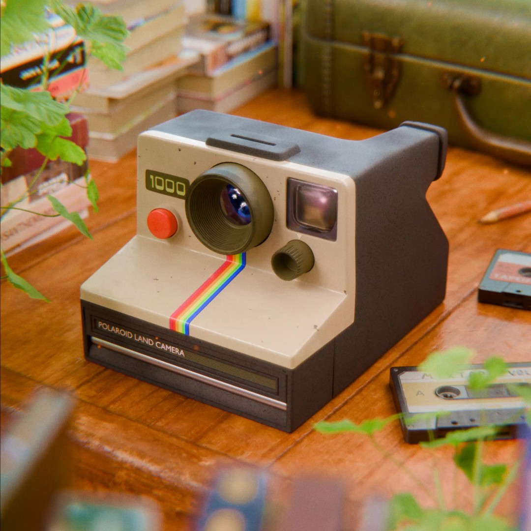 Polaroid Camera 3D Model – Hand-Modeled PBR Asset, Blender, FBX, OBJ - View 2