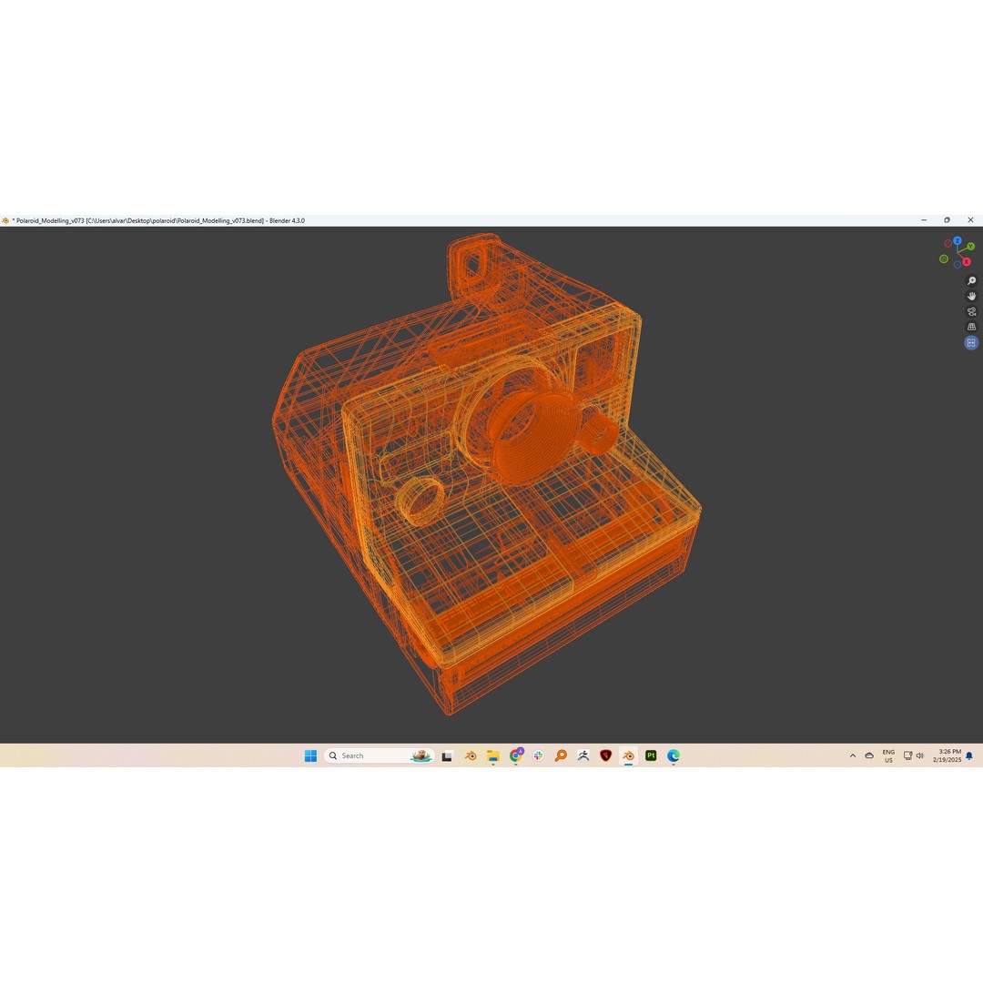 Polaroid Camera 3D Model – Hand-Modeled PBR Asset, Blender, FBX, OBJ - View 20