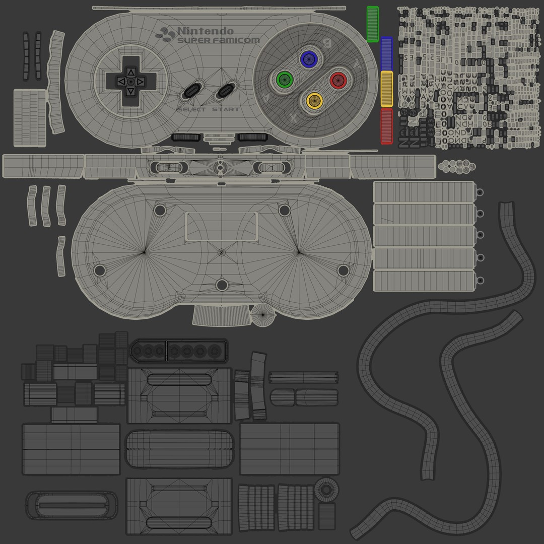 SNES Super Nintendo 3D Model – Low Poly Game Asset, FBX, PBR Textures