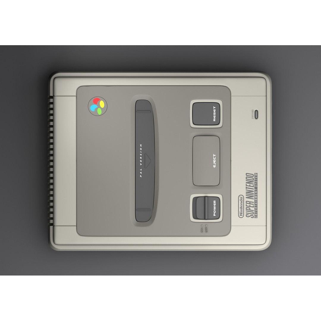SNES Super Nintendo 3D Model – Low Poly Game Asset, FBX, PBR Textures - View 25