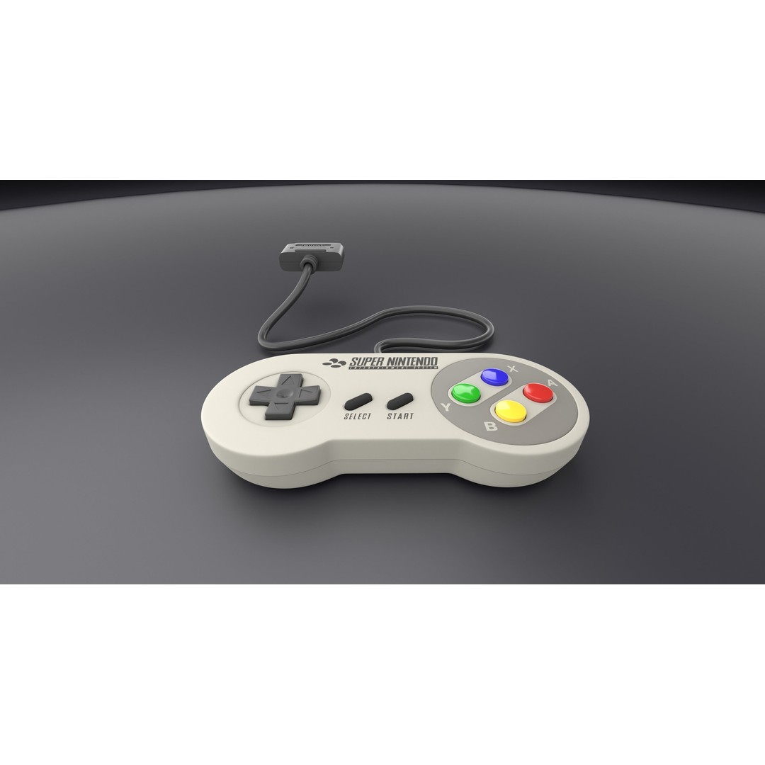 SNES Super Nintendo 3D Model – Low Poly Game Asset, FBX, PBR Textures - View 27