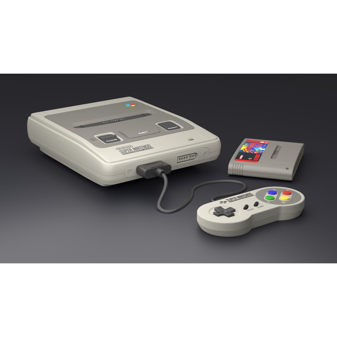 SNES Super Nintendo 3D Model – Low Poly Game Asset, FBX, PBR Textures - View 4