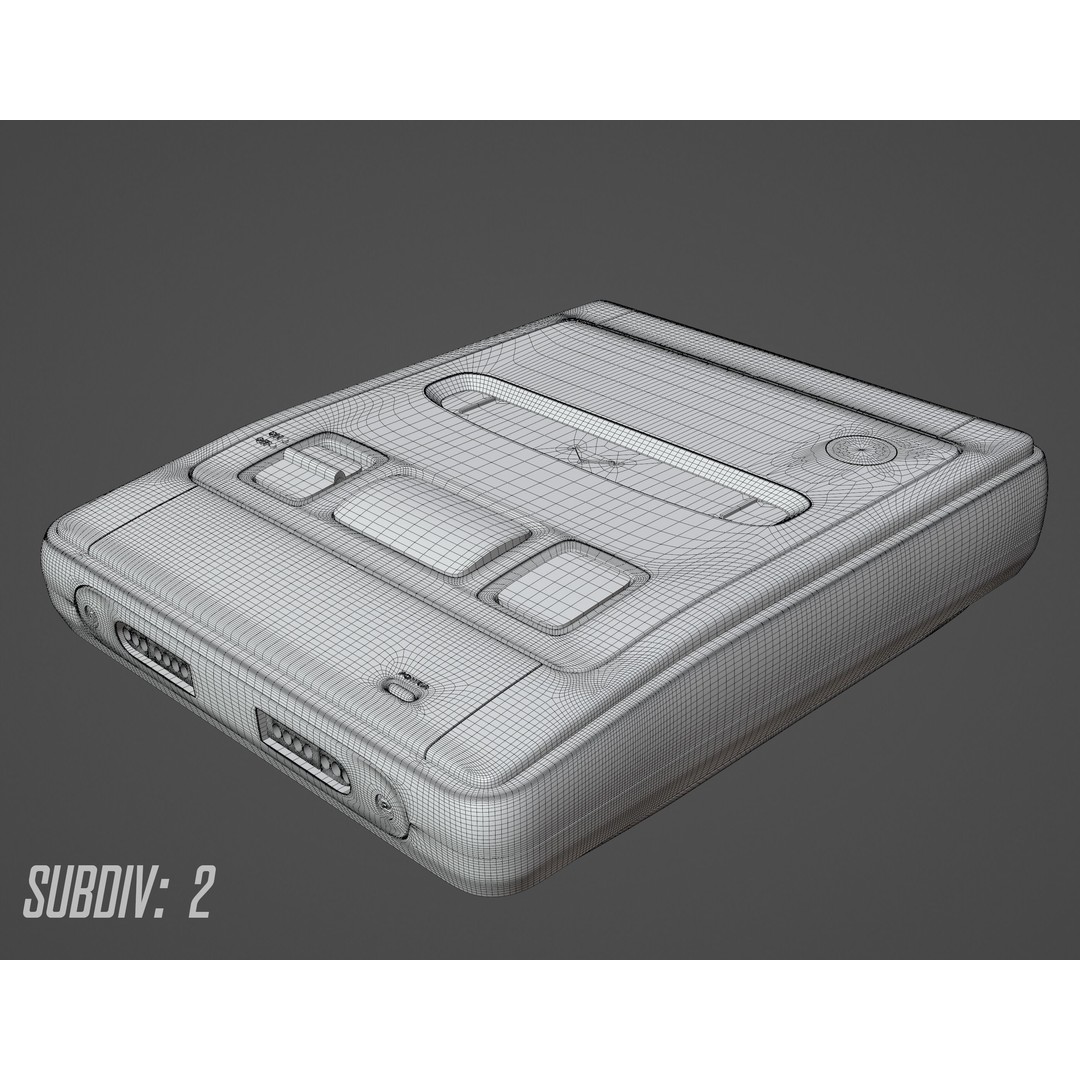 SNES Super Nintendo 3D Model – Low Poly Game Asset, FBX, PBR Textures - View 41