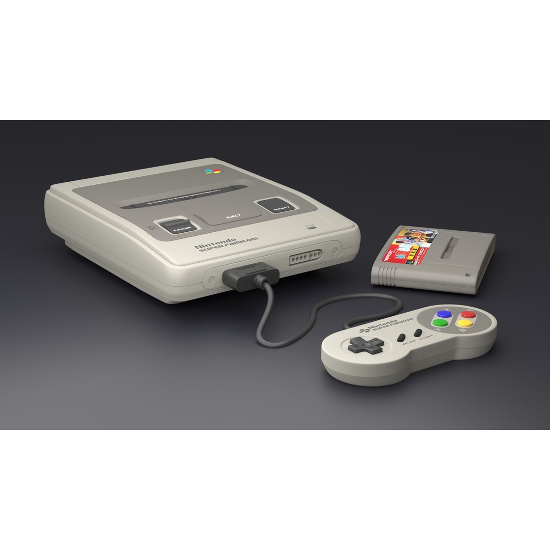 SNES Super Nintendo 3D Model – Low Poly Game Asset, FBX, PBR Textures - View 5