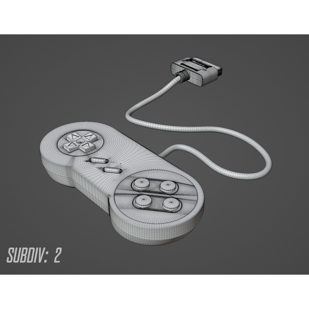 SNES Super Nintendo 3D Model – Low Poly Game Asset, FBX, PBR Textures - View 52