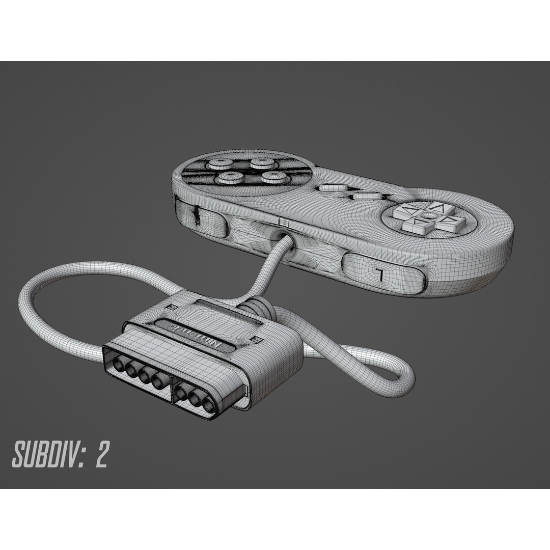 SNES Super Nintendo 3D Model – Low Poly Game Asset, FBX, PBR Textures - View 54