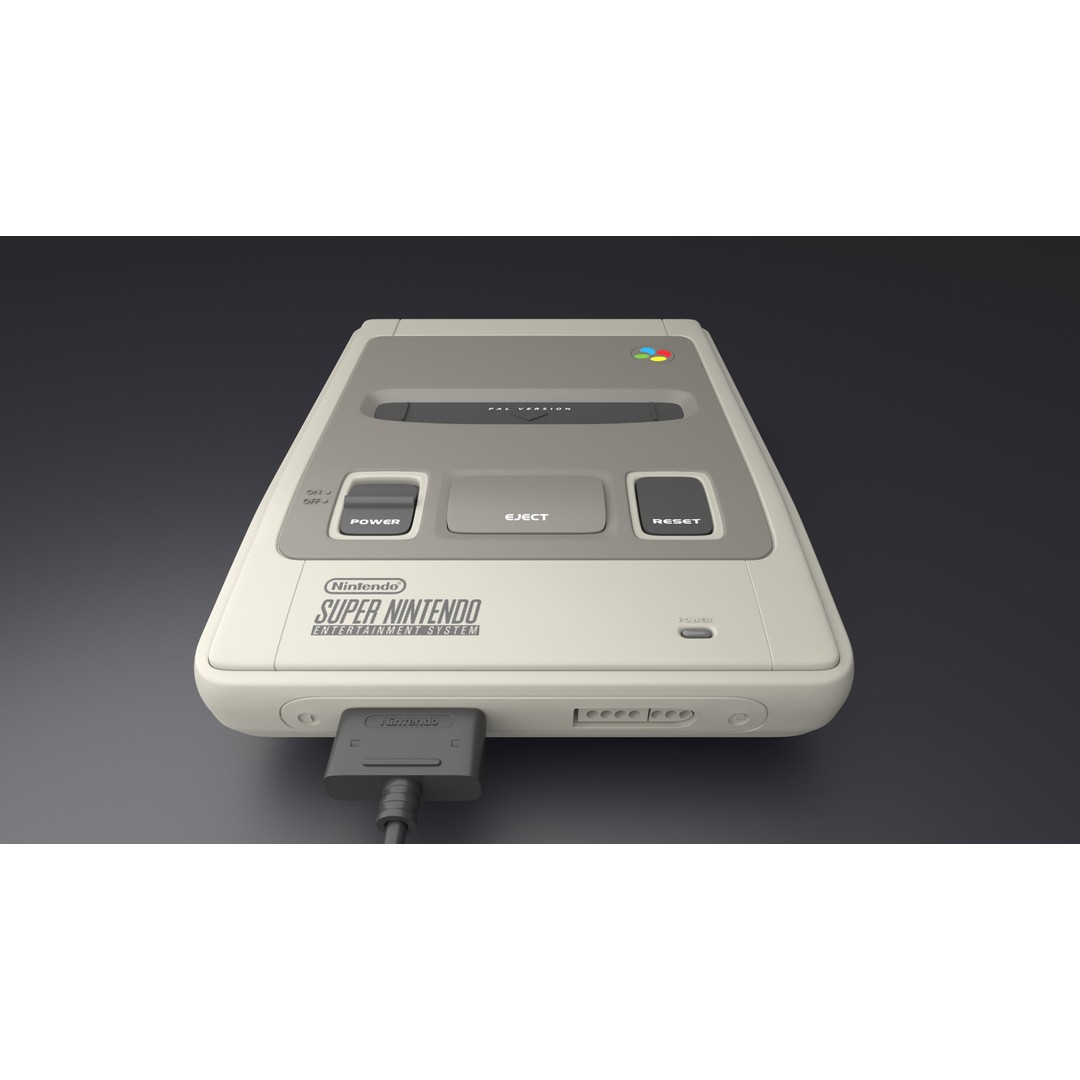 SNES Super Nintendo 3D Model – Low Poly Game Asset, FBX, PBR Textures - View 6