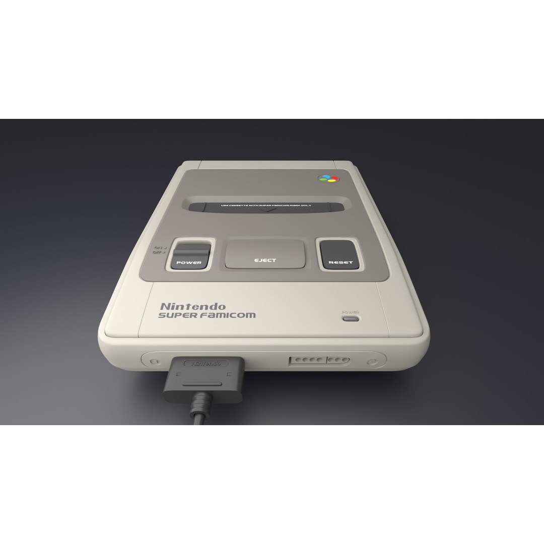 SNES Super Nintendo 3D Model – Low Poly Game Asset, FBX, PBR Textures - View 7