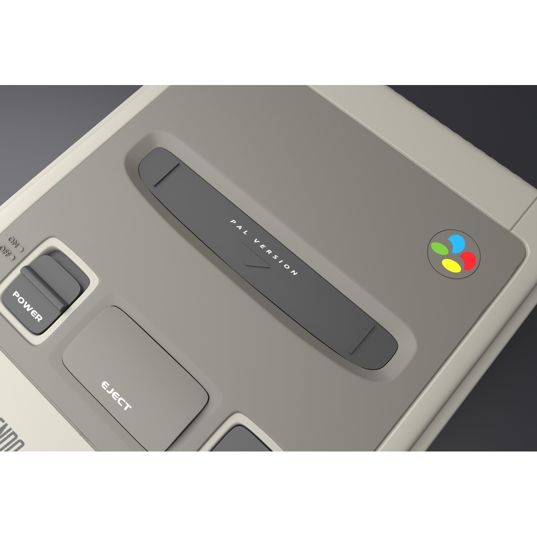 SNES Super Nintendo 3D Model – Low Poly Game Asset, FBX, PBR Textures - View 8