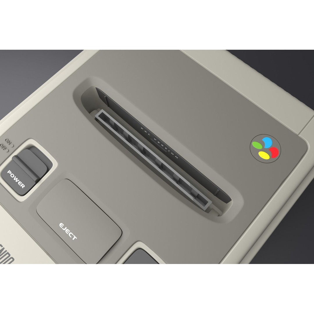 SNES Super Nintendo 3D Model – Low Poly Game Asset, FBX, PBR Textures - View 9