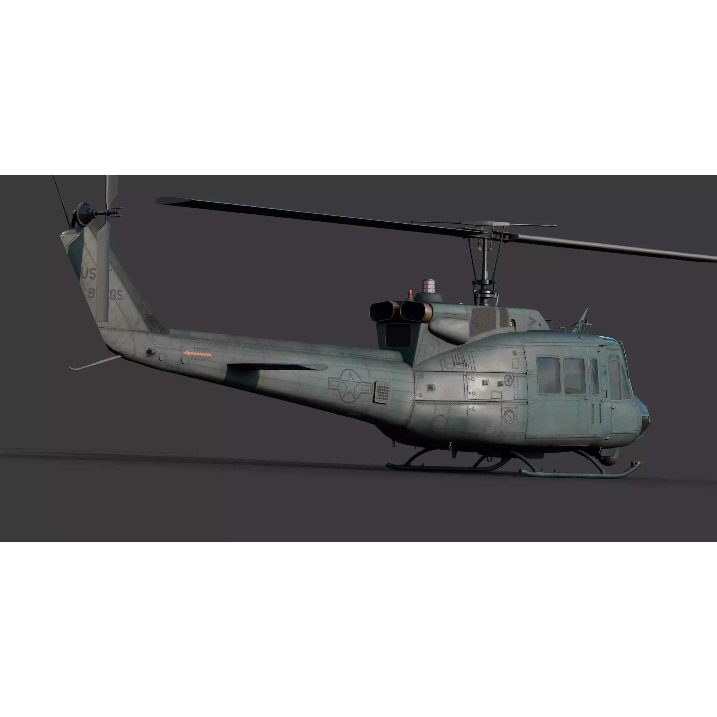 Bell UH-1N Iroquois CH-135 Twin Huey - Game-Ready 3D Model