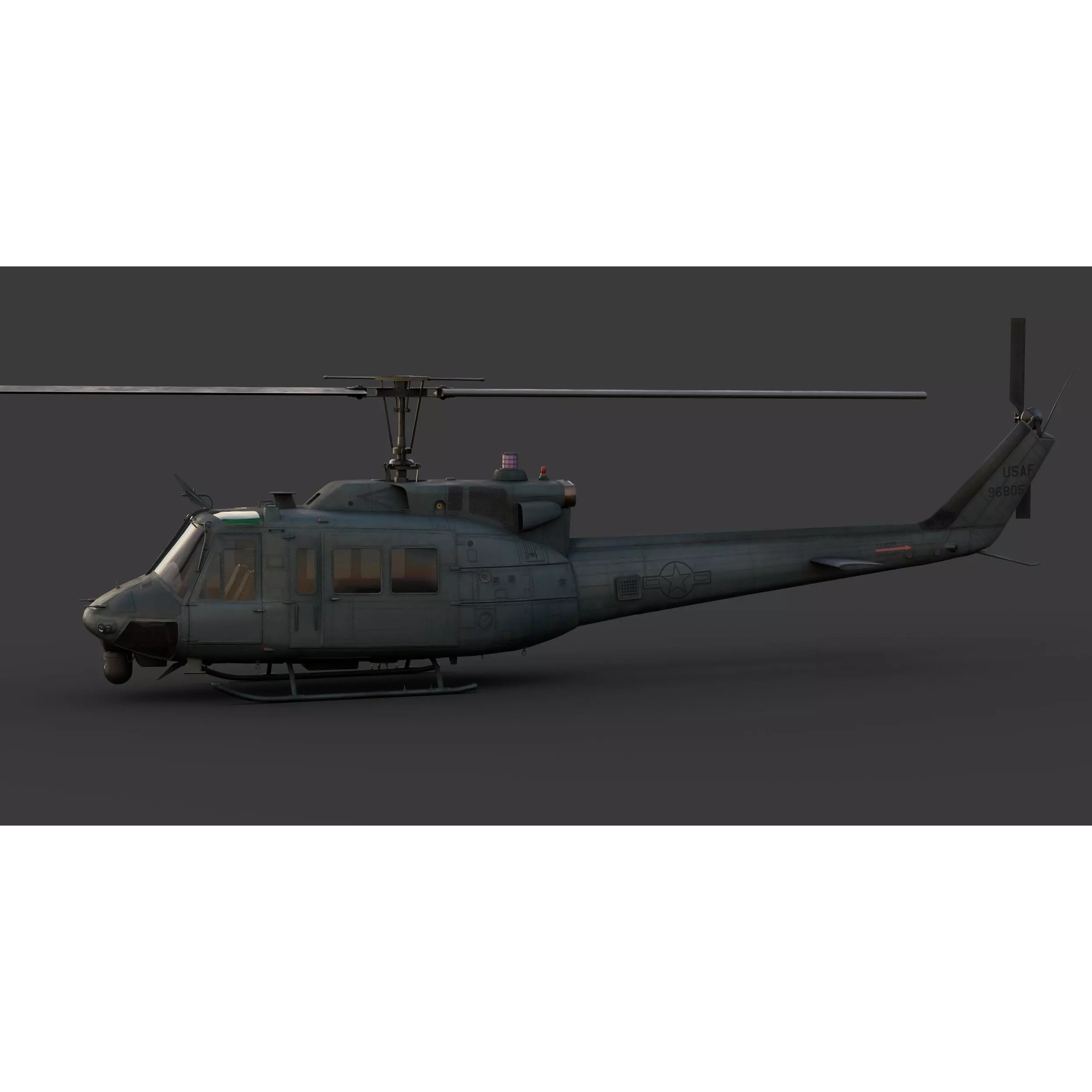 Bell UH-1N Iroquois CH-135 Twin Huey - Game-Ready 3D Model - View 10