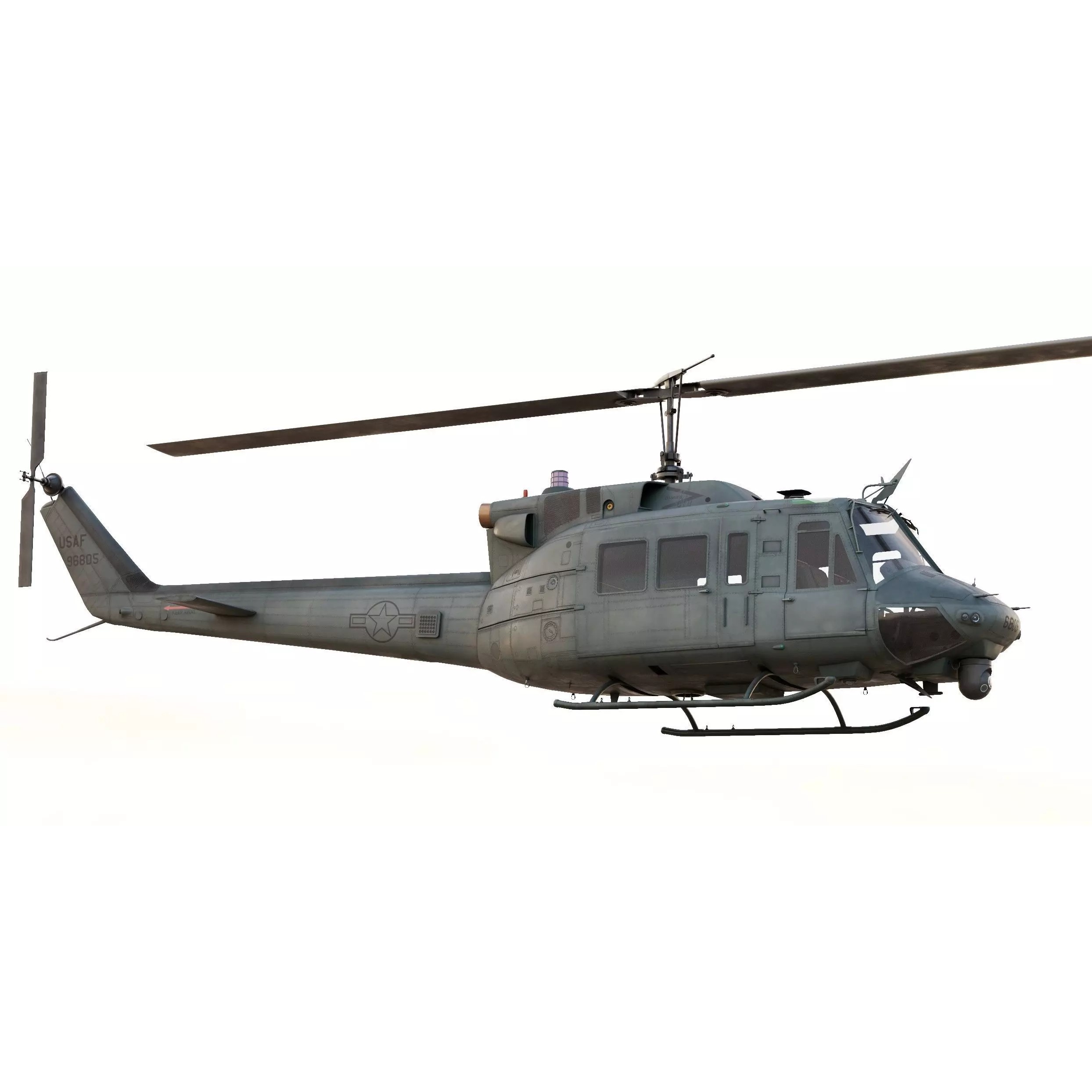 Bell UH-1N Iroquois CH-135 Twin Huey - Game-Ready 3D Model - View 2