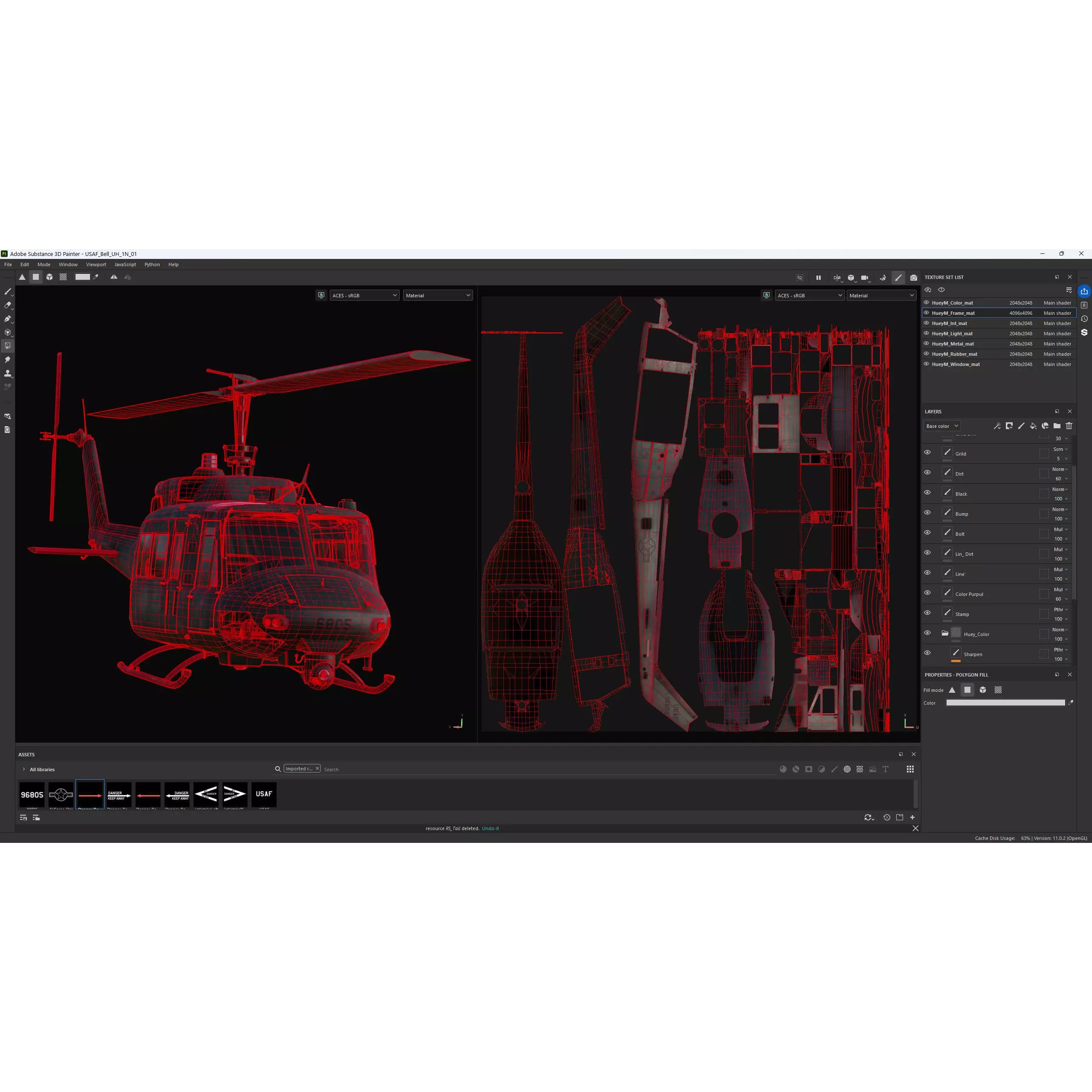 Bell UH-1N Iroquois CH-135 Twin Huey - Game-Ready 3D Model - View 8
