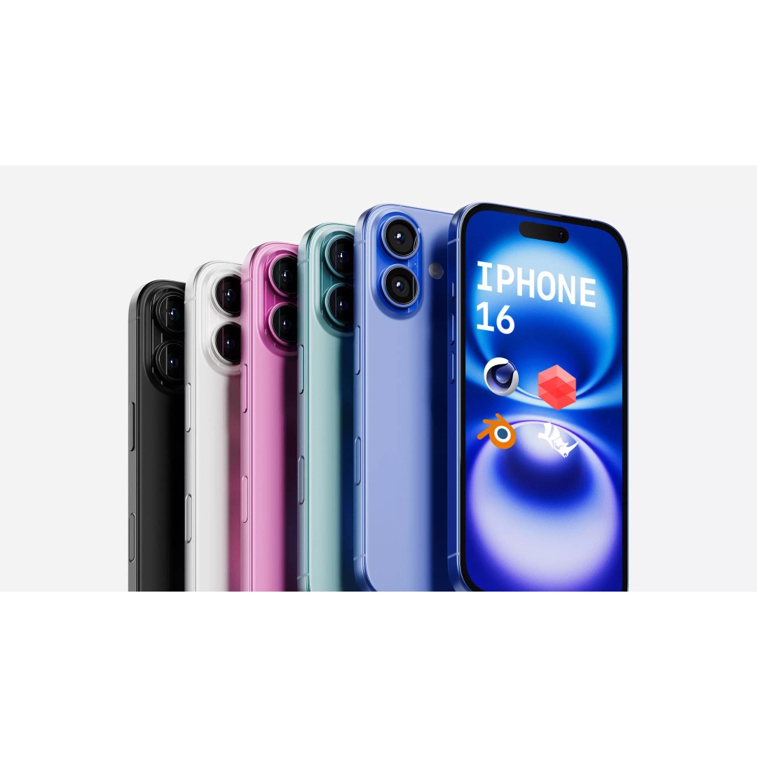 Apple iPhone 16 3D Model – High Quality, 5 Colors, Blender & C4D - View 2
