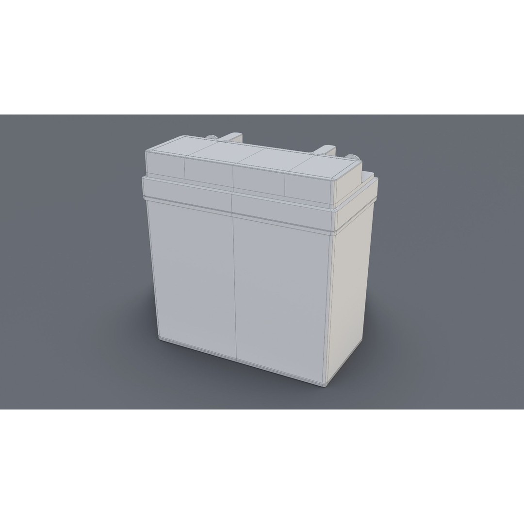 Automotive Battery 3D Model – Low Poly PBR Game Asset, FBX, Blender
