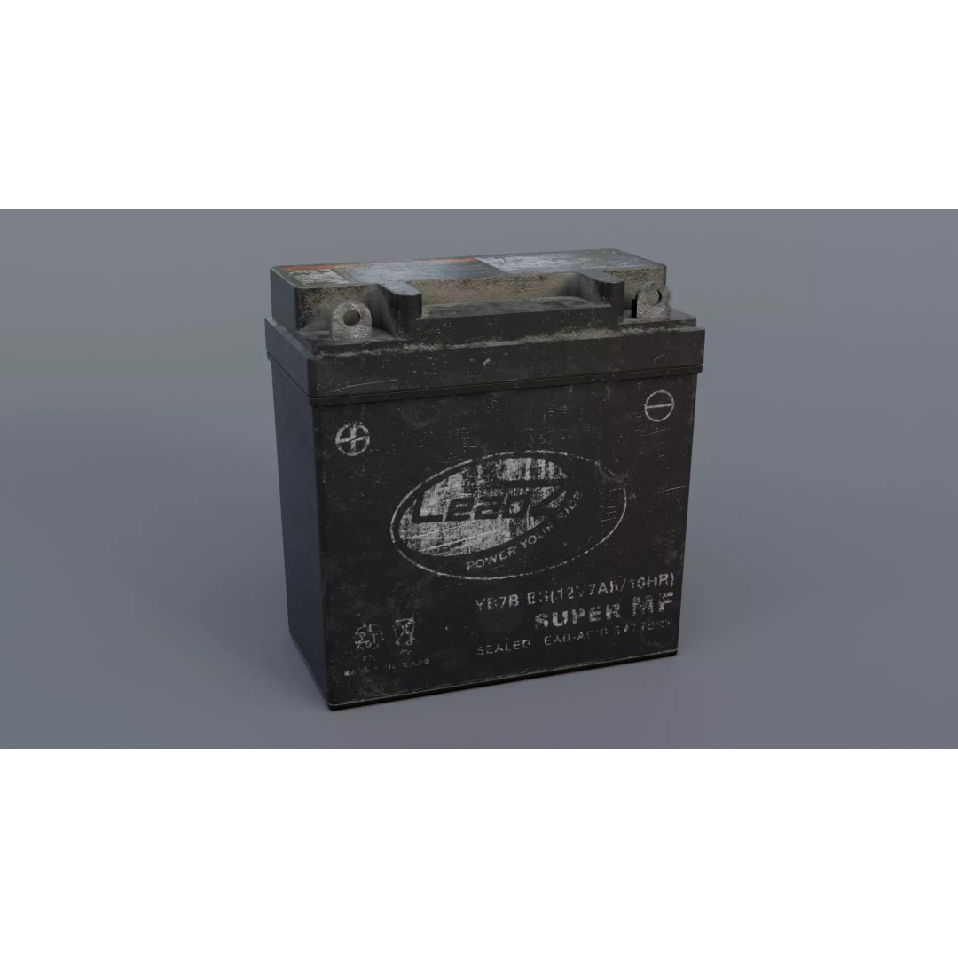 Automotive Battery 3D Model – Low Poly PBR Game Asset, FBX, Blender - View 2