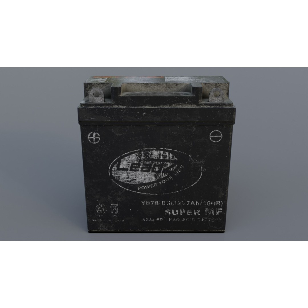 Automotive Battery 3D Model – Low Poly PBR Game Asset, FBX, Blender - View 3