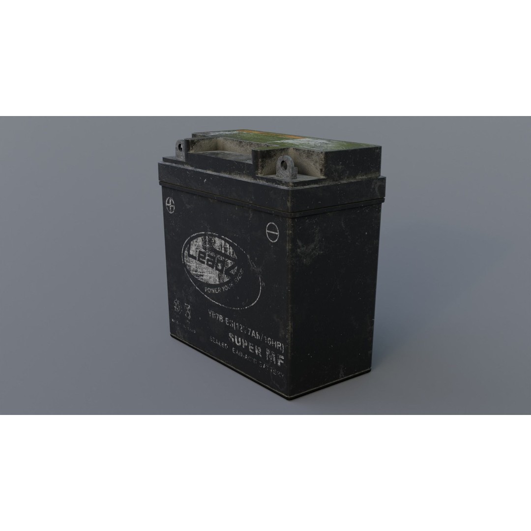 Automotive Battery 3D Model – Low Poly PBR Game Asset, FBX, Blender - View 4