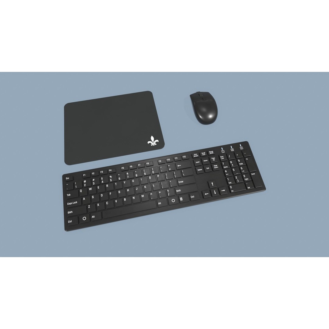 Computer Set 3D Model – Low Poly Game Ready Asset, PBR Textures - View 8