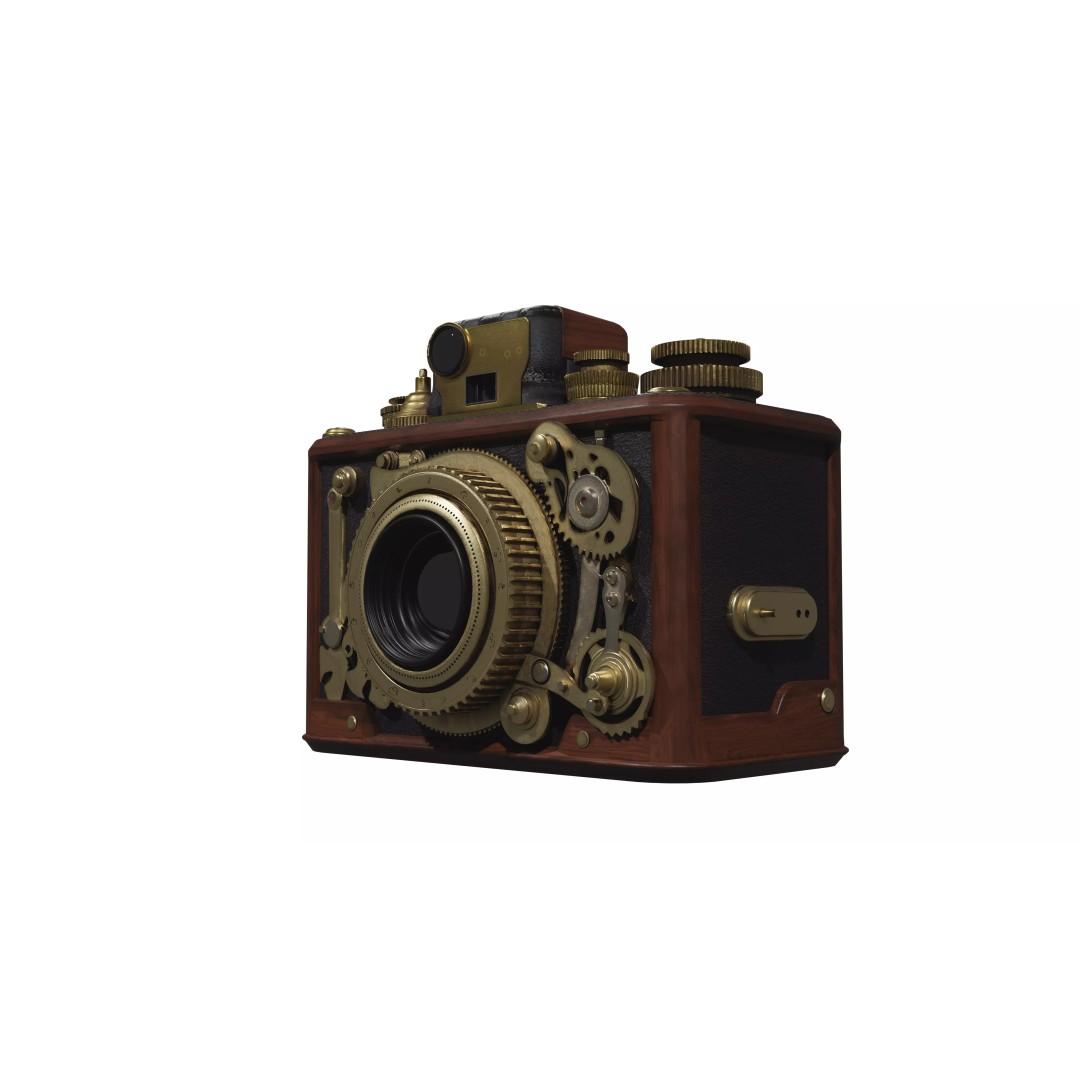 Vintage Camera 3D Model – Industrial Low Poly Asset, FBX & OBJ - View 2