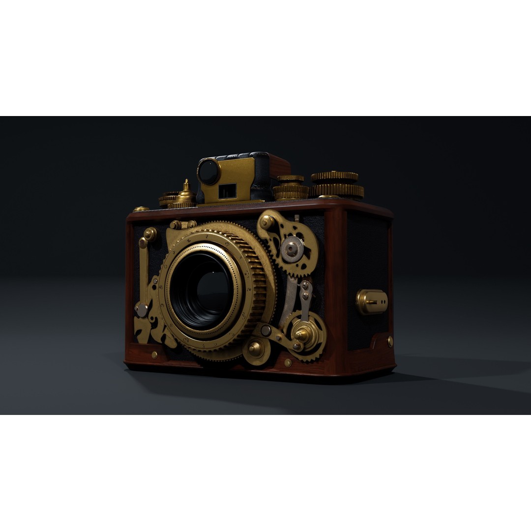 Vintage Camera 3D Model – Industrial Low Poly Asset, FBX & OBJ - View 3