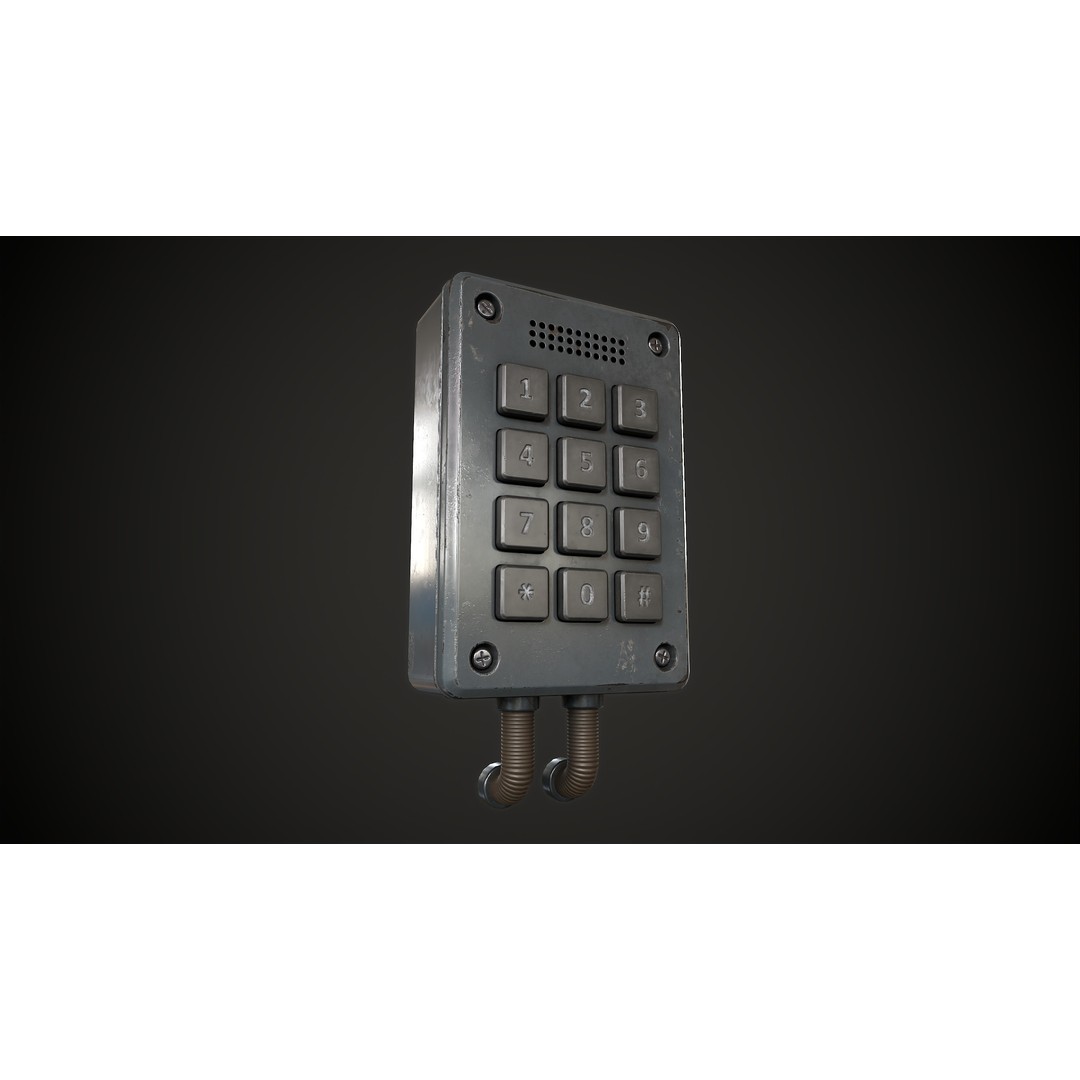 Old Combination Lock 3D Model – Low Poly Game Asset, FBX, PBR Textures - View 10
