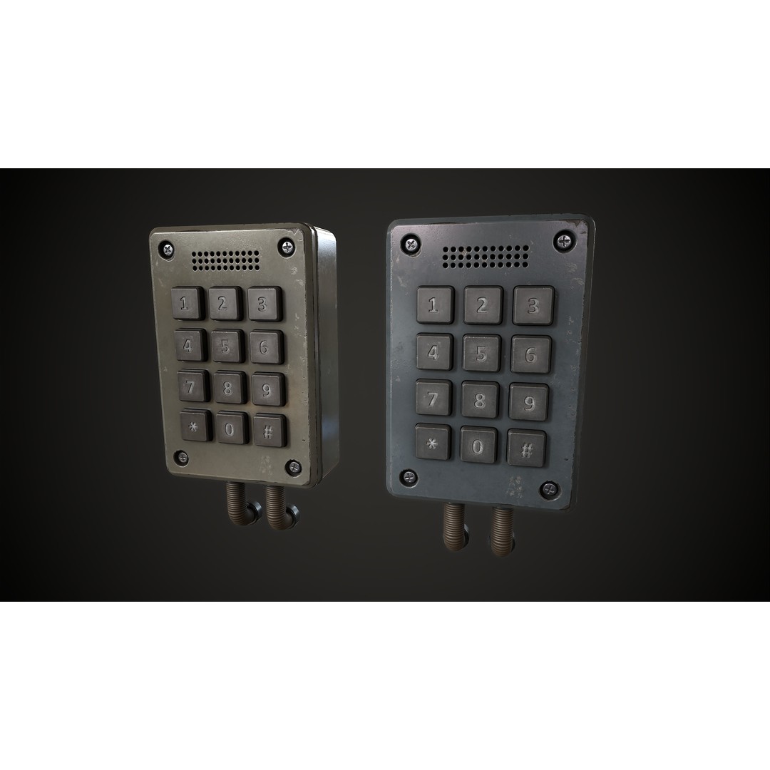 Old Combination Lock 3D Model – Low Poly Game Asset, FBX, PBR Textures - View 11