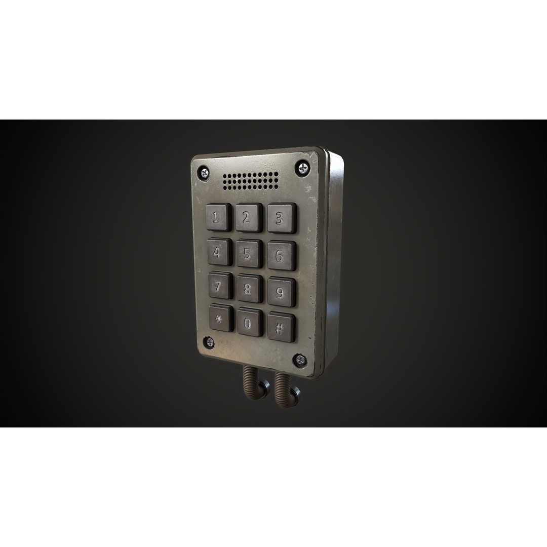 Old Combination Lock 3D Model – Low Poly Game Asset, FBX, PBR Textures - View 12