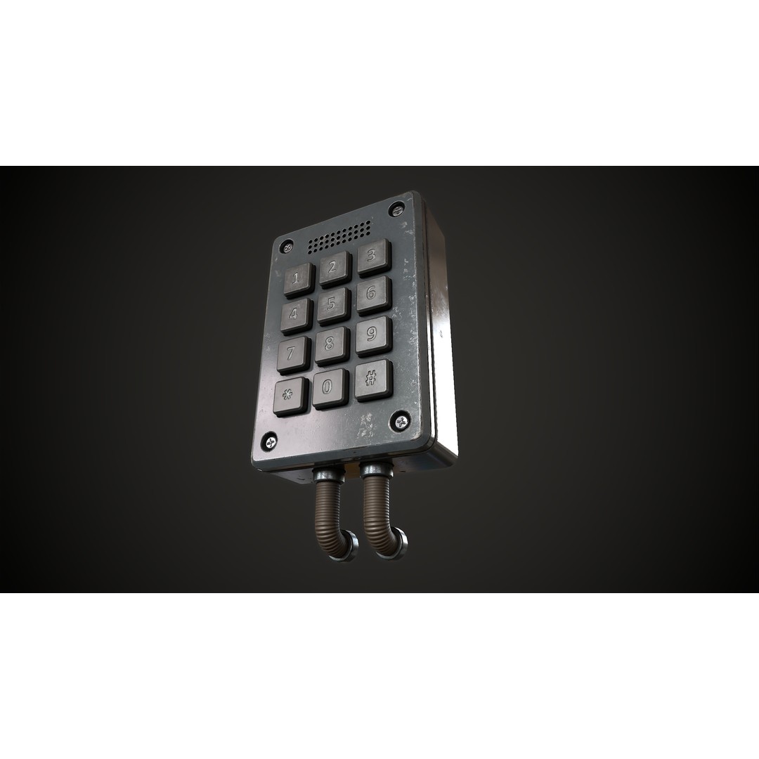 Old Combination Lock 3D Model – Low Poly Game Asset, FBX, PBR Textures - View 7