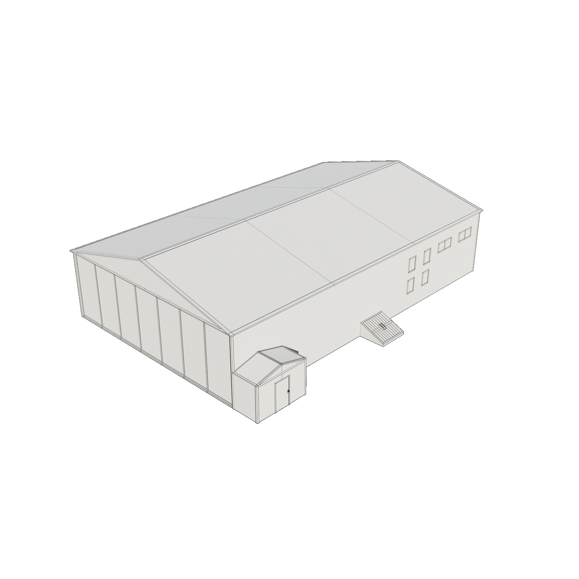 Airfield Hangar Collection - Low-Poly Game-Ready 3D Model
