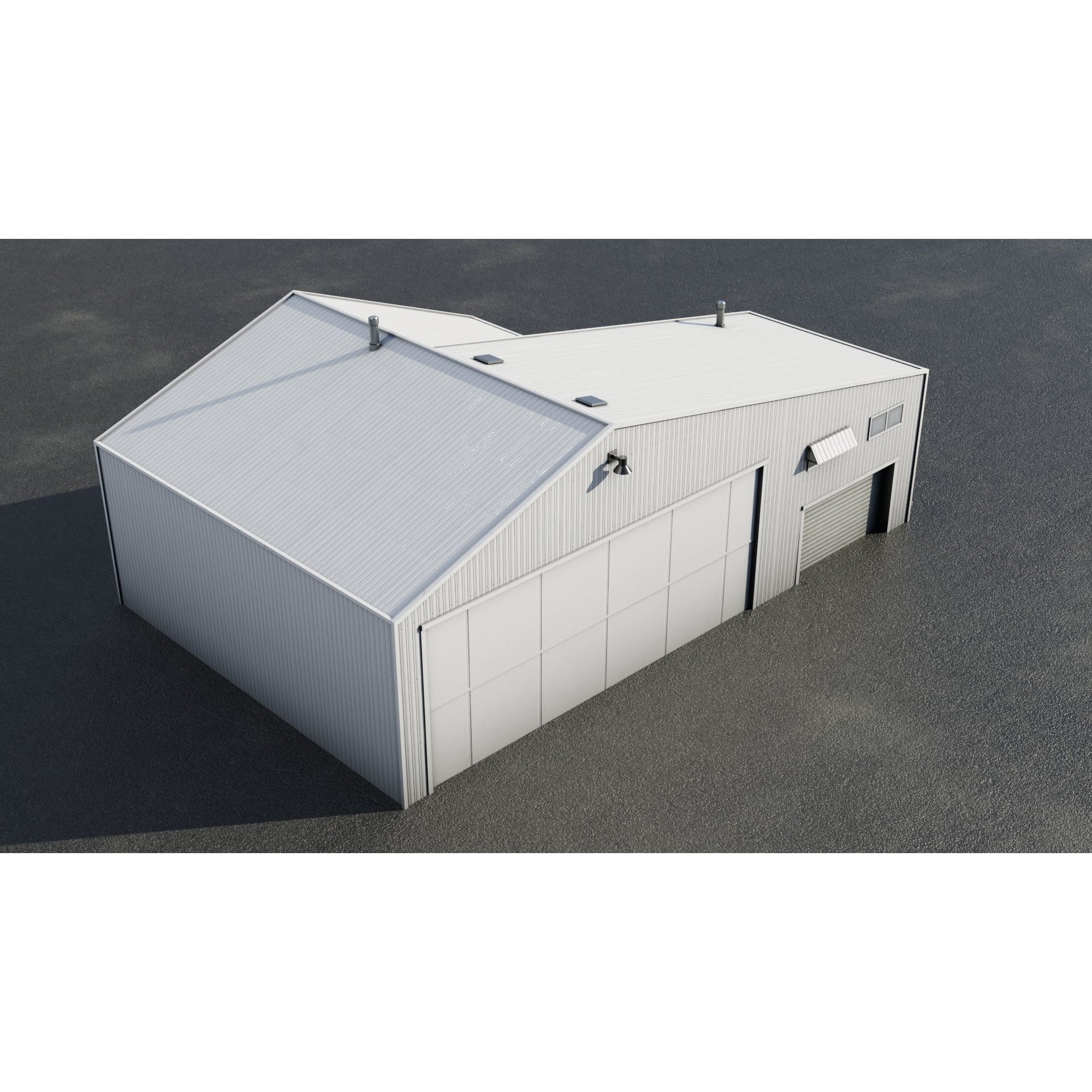 Airfield Hangar Collection - Low-Poly Game-Ready 3D Model - View 10