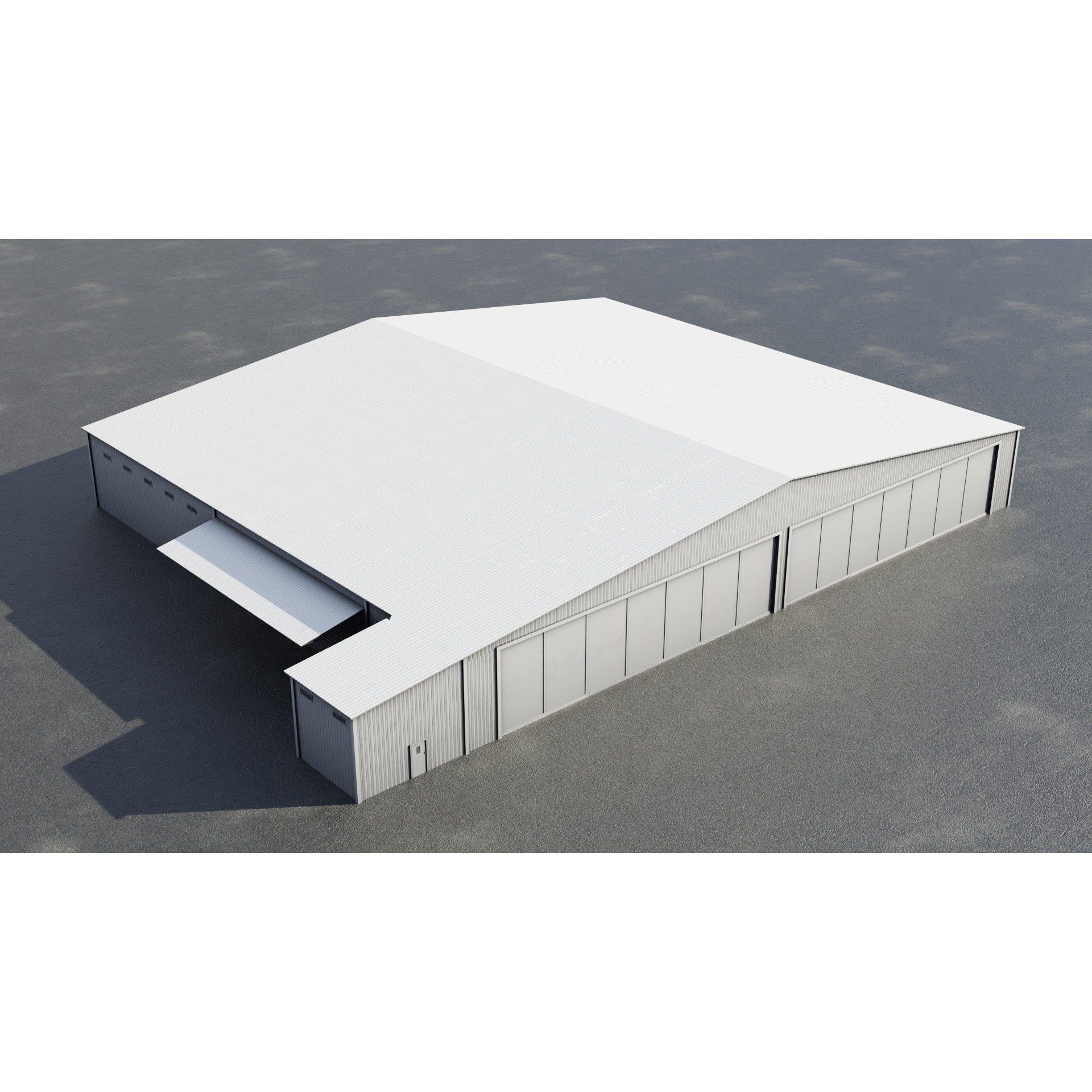 Airfield Hangar Collection - Low-Poly Game-Ready 3D Model - View 3