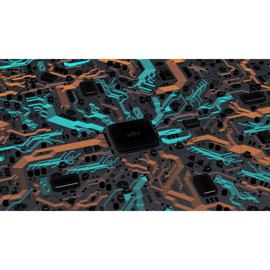 Sci-Fi Microchips 3D Model – Low Poly Asset, Game Ready Formats