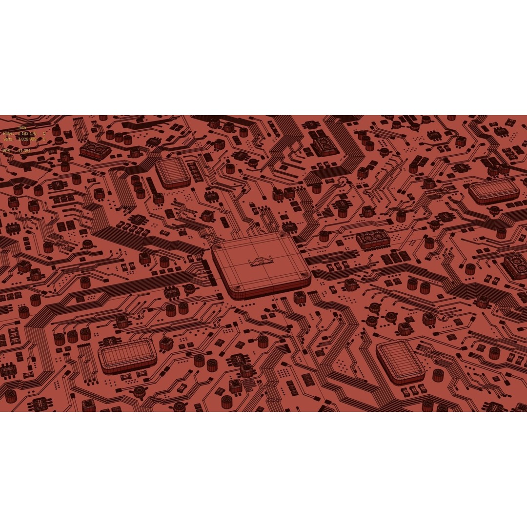 Sci-Fi Microchips 3D Model – Low Poly Asset, Game Ready Formats - View 11