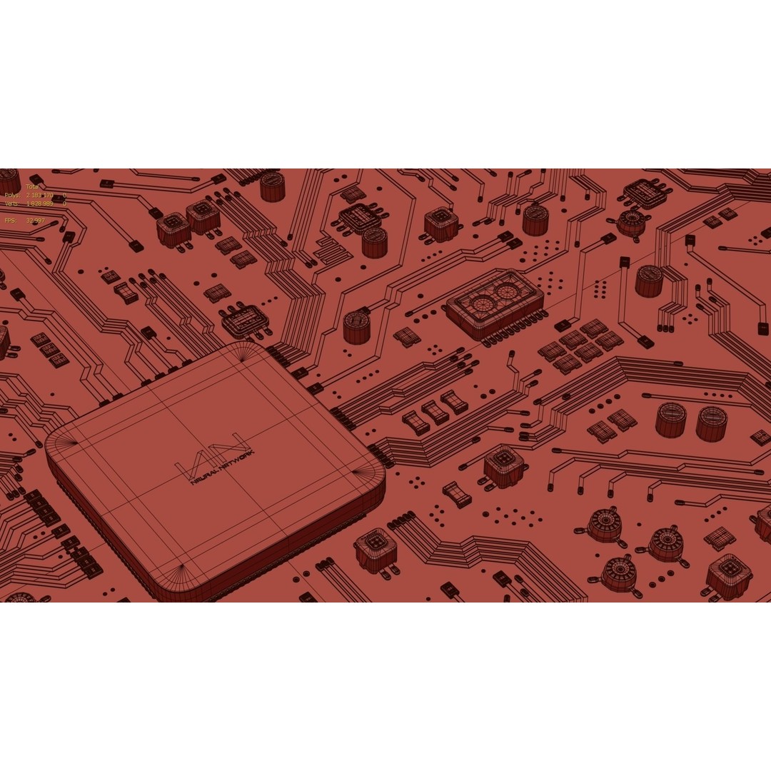 Sci-Fi Microchips 3D Model – Low Poly Asset, Game Ready Formats - View 13