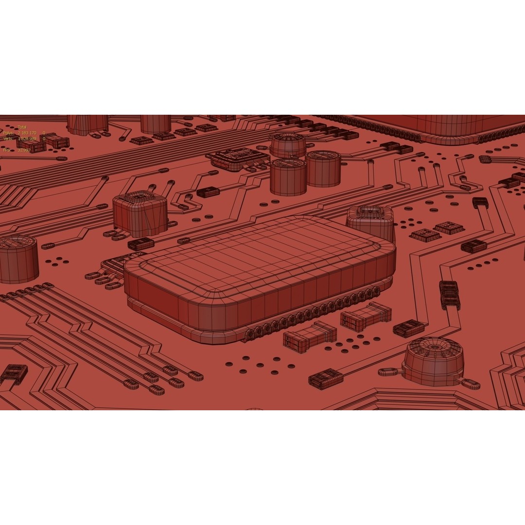 Sci-Fi Microchips 3D Model – Low Poly Asset, Game Ready Formats - View 14