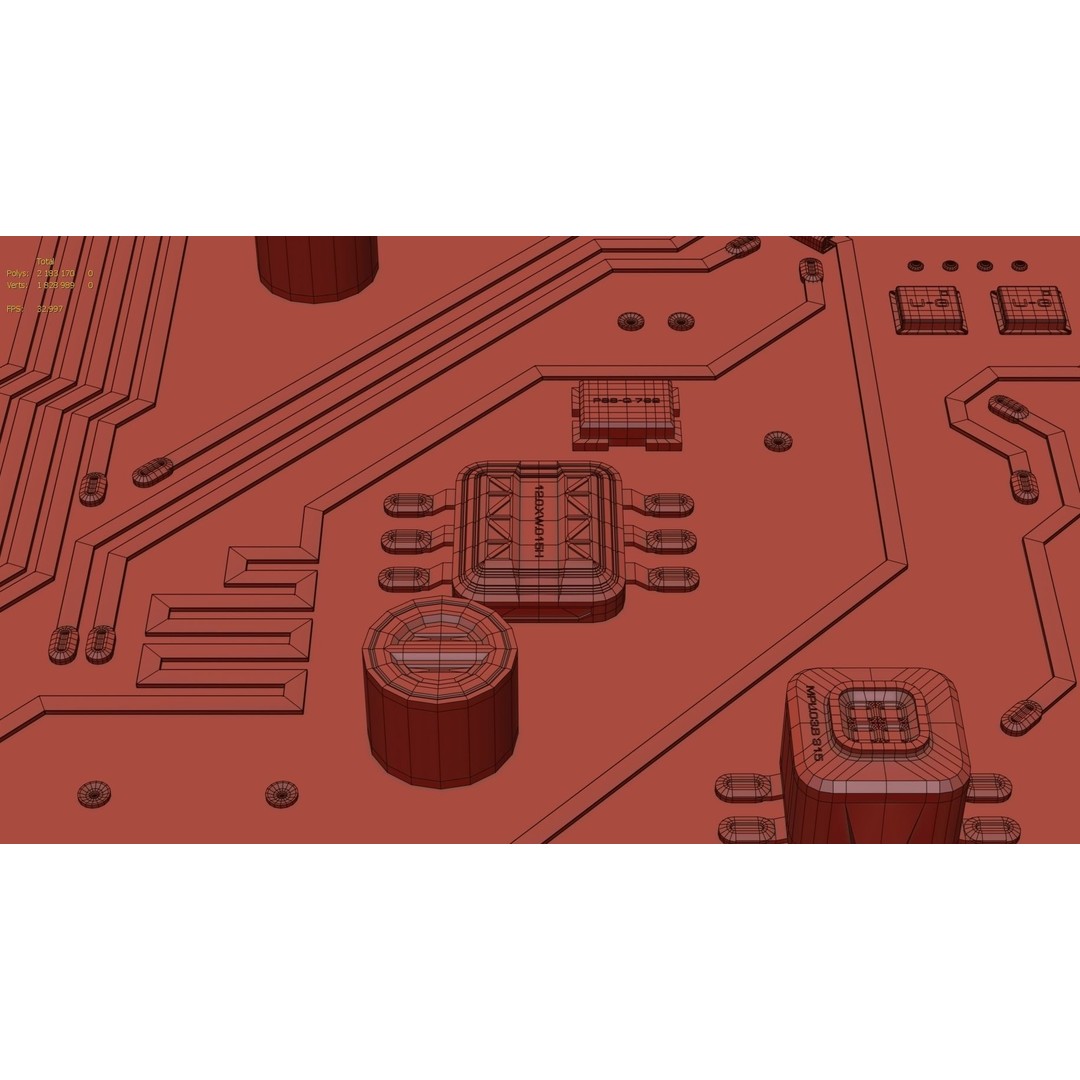 Sci-Fi Microchips 3D Model – Low Poly Asset, Game Ready Formats - View 15