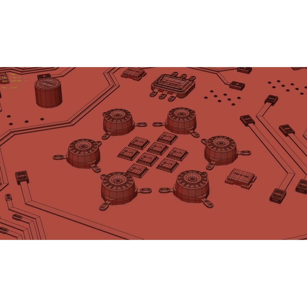 Sci-Fi Microchips 3D Model – Low Poly Asset, Game Ready Formats - View 16
