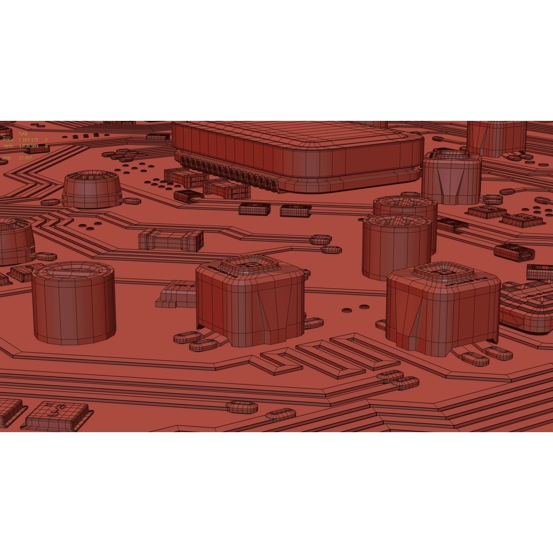 Sci-Fi Microchips 3D Model – Low Poly Asset, Game Ready Formats - View 18