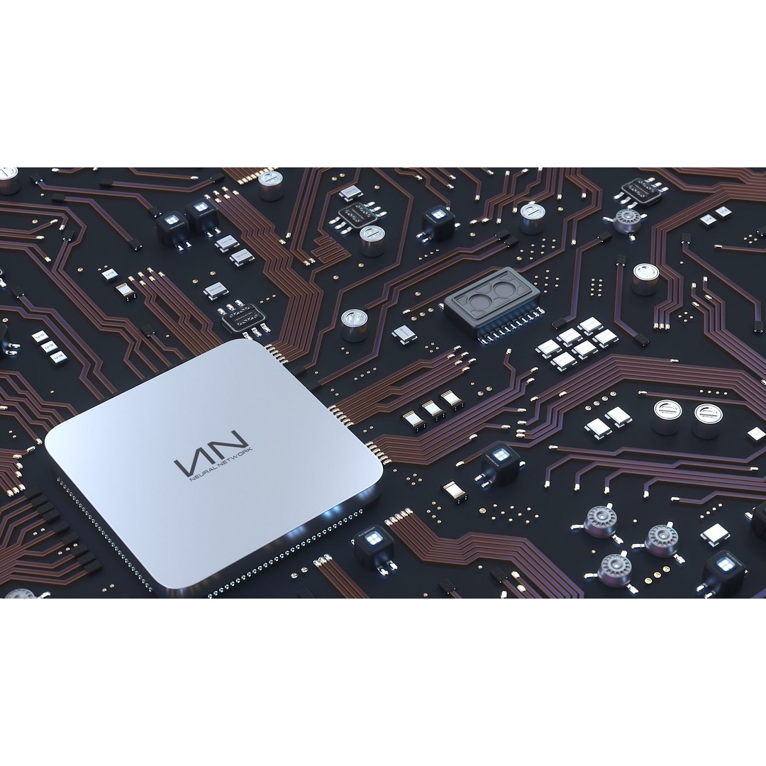 Sci-Fi Microchips 3D Model – Low Poly Asset, Game Ready Formats - View 5