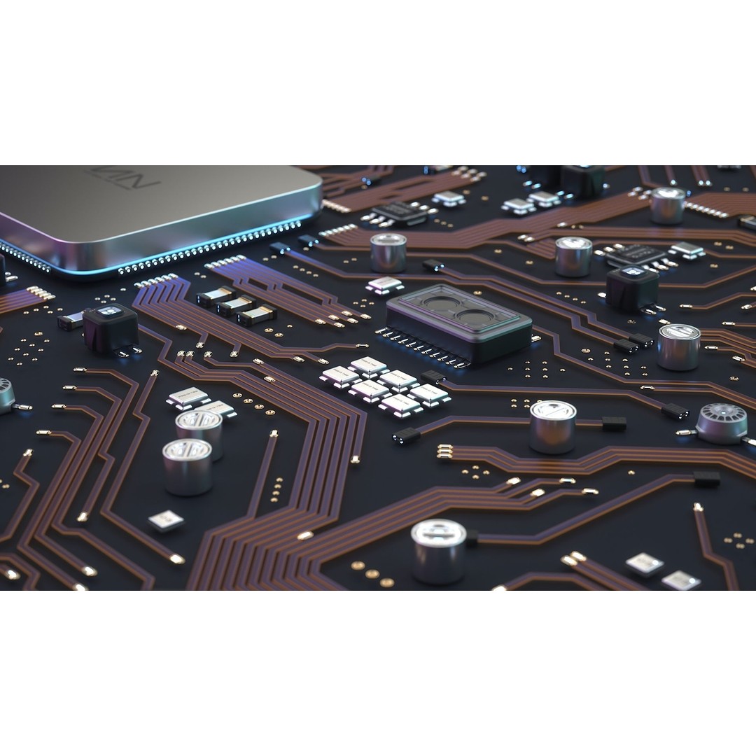 Sci-Fi Microchips 3D Model – Low Poly Asset, Game Ready Formats - View 6