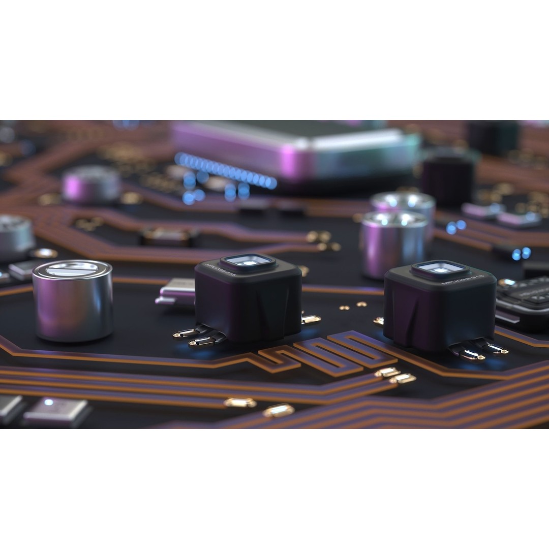 Sci-Fi Microchips 3D Model – Low Poly Asset, Game Ready Formats - View 7