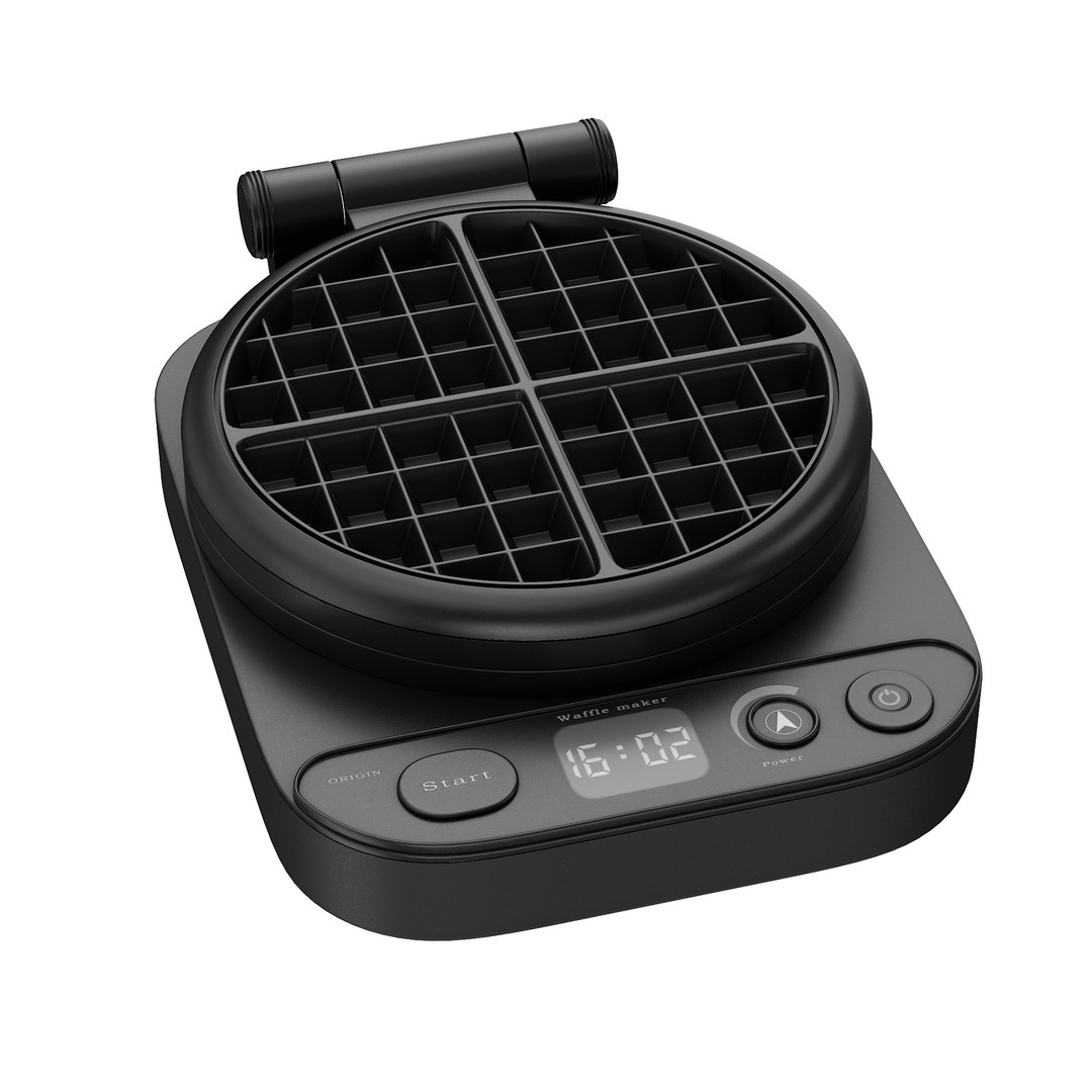 Waffle Maker 3D Model – High Poly Kitchen Appliance, PBR Textures