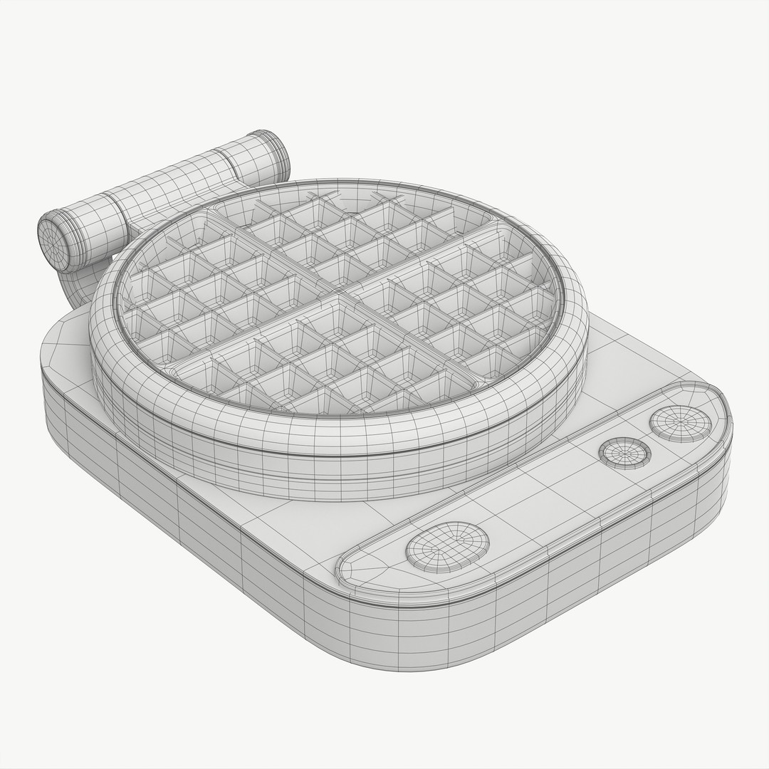 Waffle Maker 3D Model – High Poly Kitchen Appliance, PBR Textures - View 10