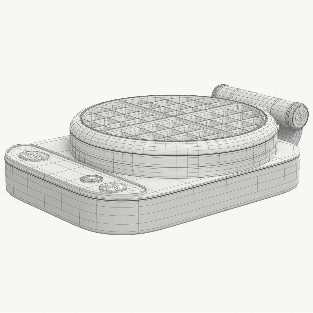 Waffle Maker 3D Model – High Poly Kitchen Appliance, PBR Textures - View 13