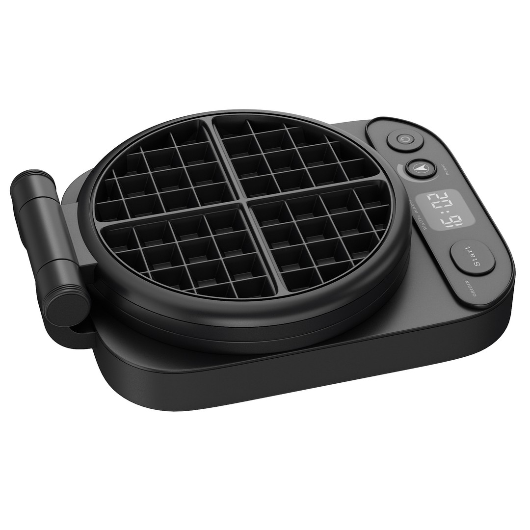 Waffle Maker 3D Model – High Poly Kitchen Appliance, PBR Textures - View 31