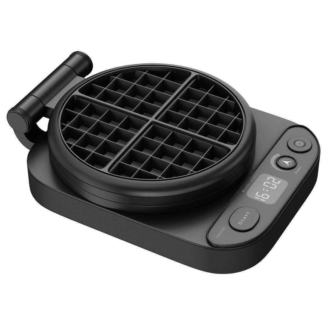 Waffle Maker 3D Model – High Poly Kitchen Appliance, PBR Textures - View 34